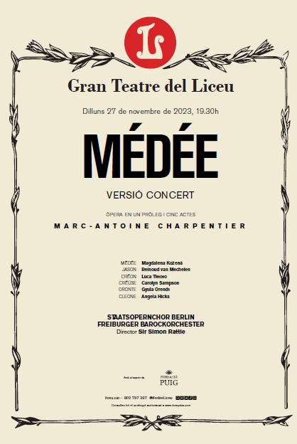 The opera Médée comes to the Liceu for the first time with the support of the Puig foundation